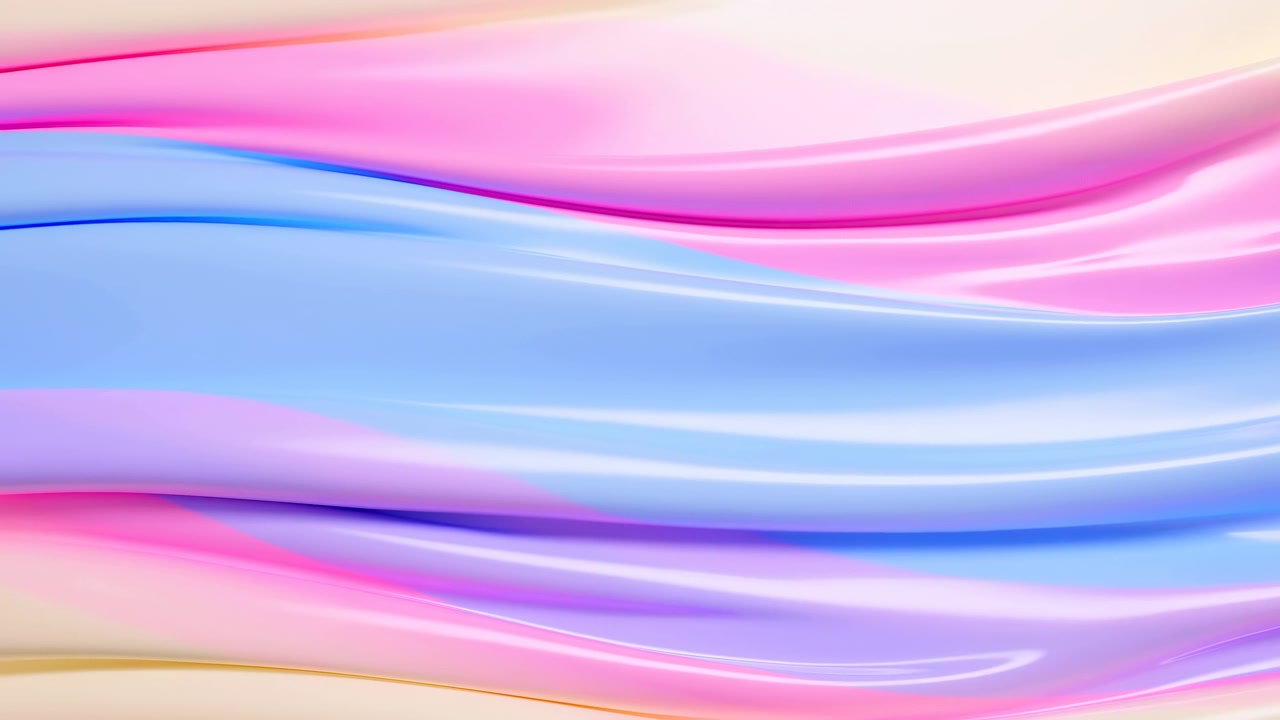 Soft Pastel Silk Waves In Pink And Blue Flowing Across Glossy Surface, Tailored For Beauty Commercial