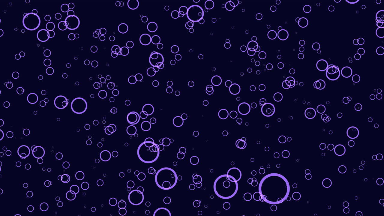 Dynamic pattern of floating circles on blue and black background