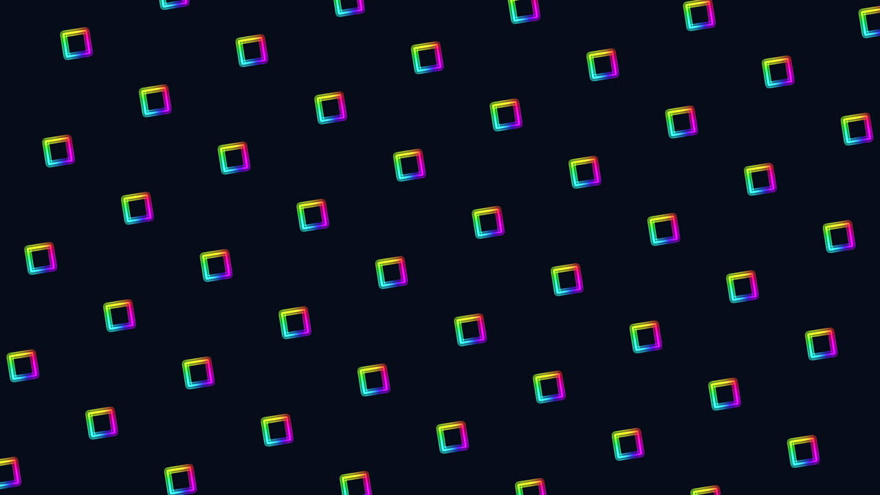 Vibrant rainbow cubes pattern on black background versatile design element