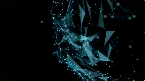 futuristic plexus animation with glowing triangles in slow motion, 4096x2304 loop 4k