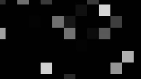 bloques cuadrados en movimiento, animación de la transformación de la superficie de fondo negro a blanco, bloques abstractos de fondo, miles de bloques moviéndose en un cuadrado, formas cuadradas que causan fatiga visual.