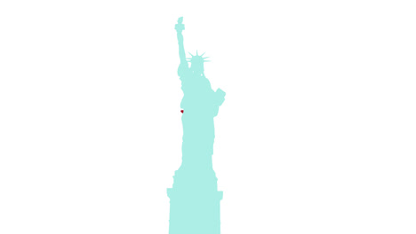 Animation-of-white-blue-and-red-stars-moving-over-statue-of-liberty-silhouette