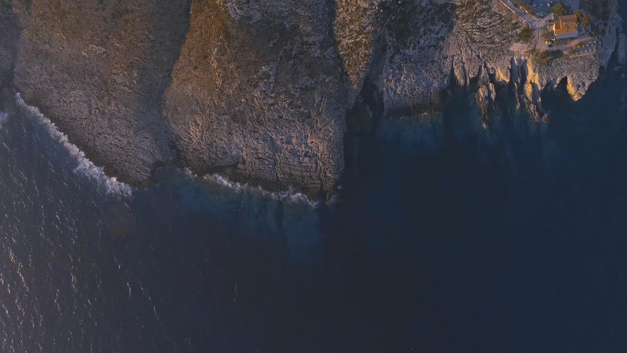 Aerial View Of Rocky Coastline And