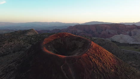 drone shot of santa clara cinder cone, santa clara volcano in utah,united states