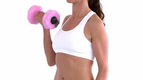 Hispanic-woman-working-out-with-dumbbells