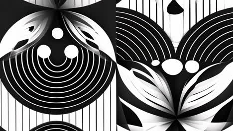 abstract black and white geometric shapes and patterns animation