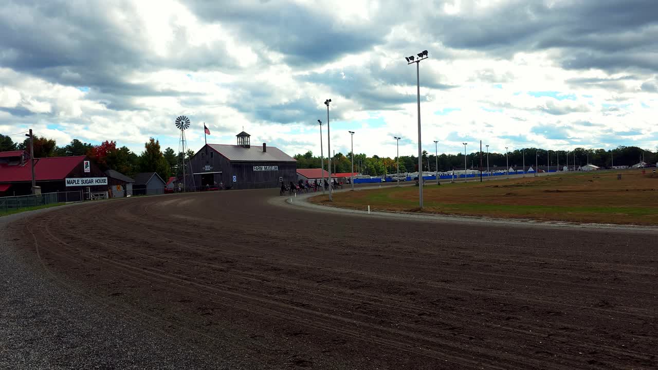 Sulky racing at the Cumberland Fair near Portland, Maine