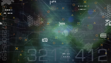 animation of diverse data, numbers and icons on digital space