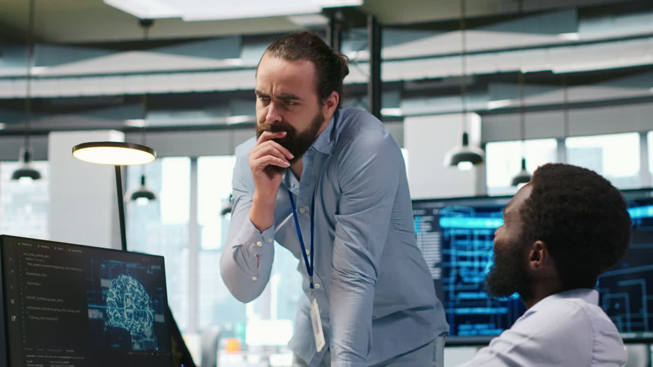 Startup Engineer And Colleague With Paraplegia Brainstorming, Working With Ai