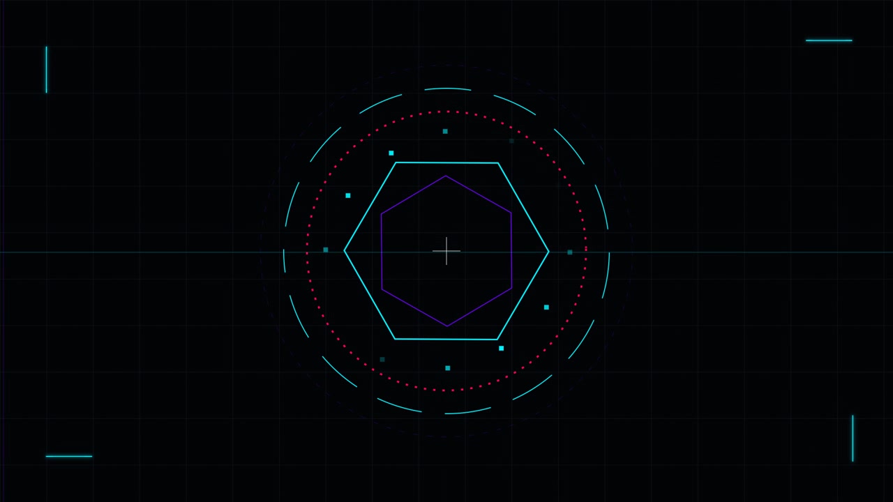 Futuristic Digital Hexagon HUD Interface Animation