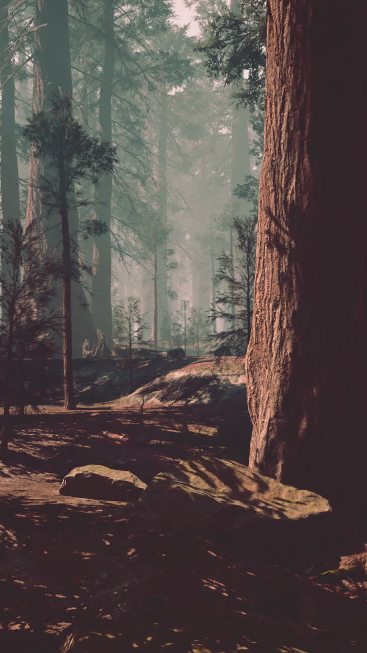 안개 은 나무 숲