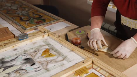 stained glass artist at work