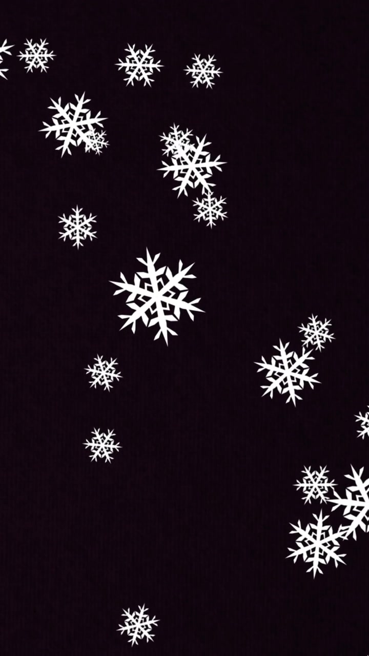 Digital animation of multiple snowflakes icons falling against black background