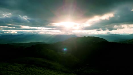 4k cinematic nature aerial drone footage of the beautiful mountains and paddy fields of ban pa pong piang at doi ithanon next to chiang mai, thailand during sunset