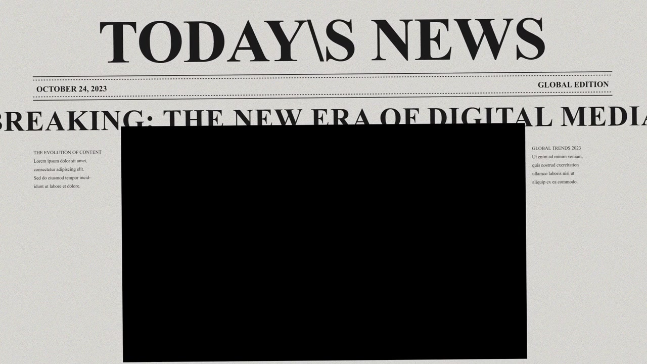 Newspaper Front Page Headline About Digital Media Trends