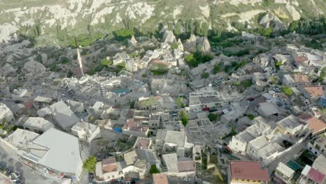 aerial view of a medieval city, goreme village, cappadocia