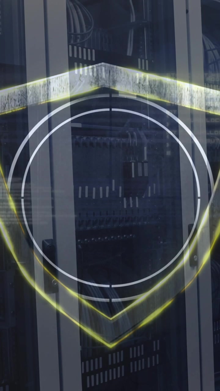 Animation of scope scanning with shield and data processing over computer servers