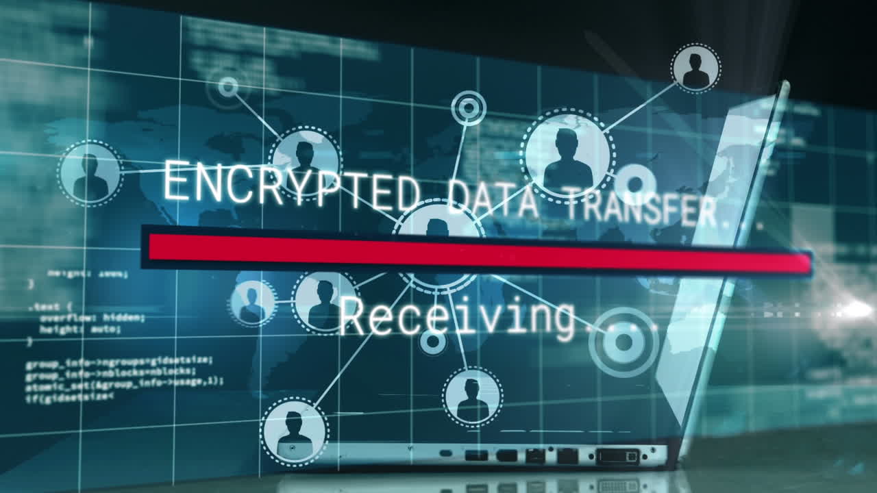 animación del procesamiento de datos sobre el mapa del mundo