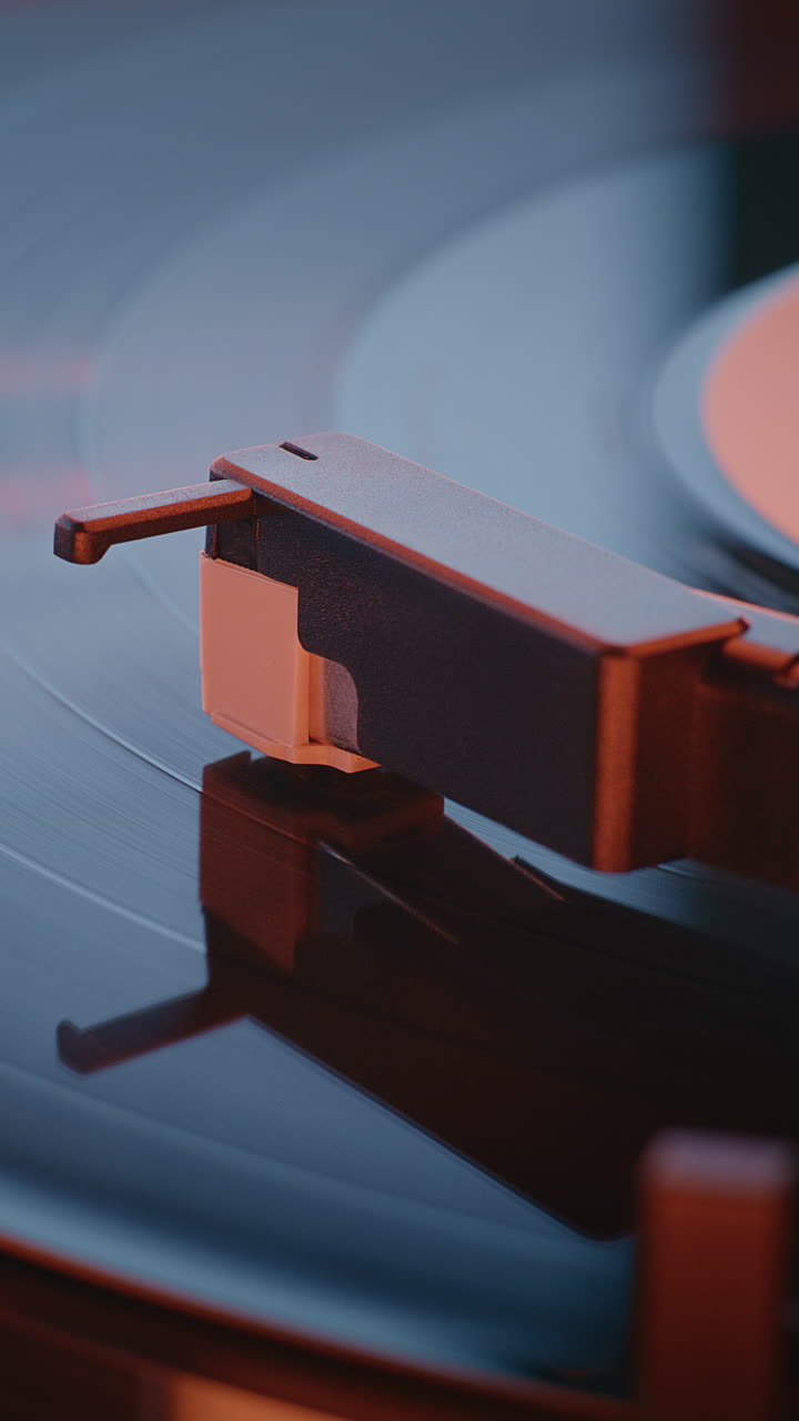 Close-up of a Vintage Turntable with Stylus