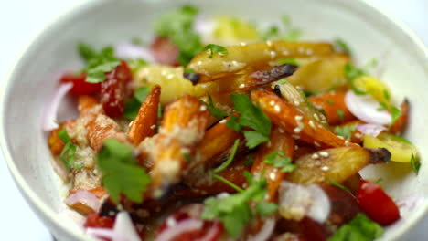 ensalada vegana comida de cuenco de verduras asadas