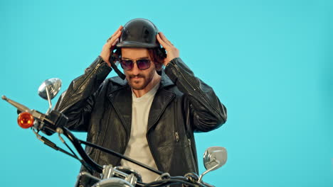 freedom, motorbike and man with a helmet