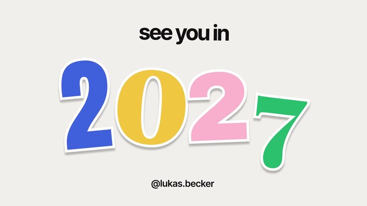 Grafica animata di auguri per il 2027