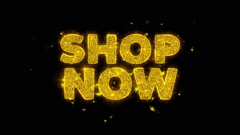 Shop Now - Sparkling Golden Text