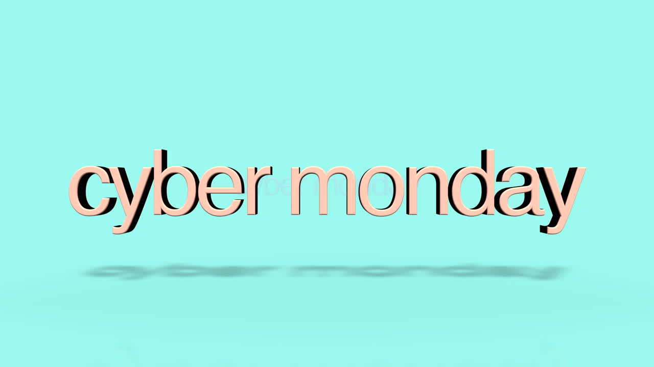 texto de lunes cibernético rodante en degradado azul