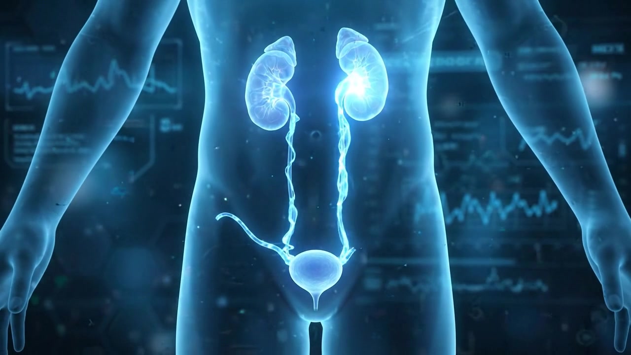 Digital Scan of Human Urinary Bladder and Kidneys