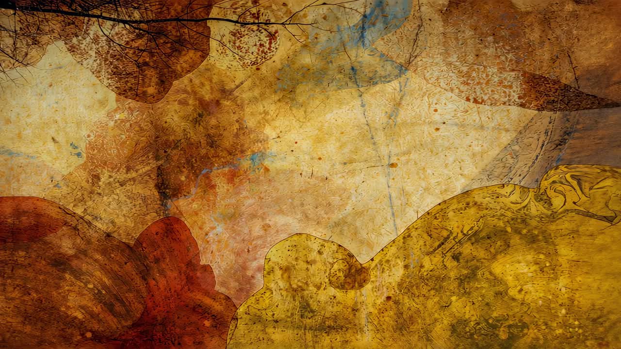 Starting abstract texture holding static pattern on screen, with rust ochre amber patches