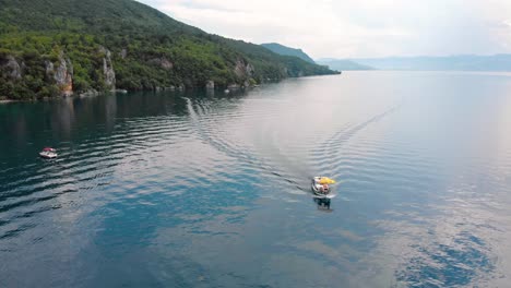 aerial shot of macedonia coast