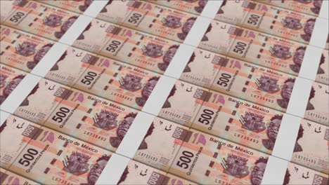 500 mexican pesos banknotes printing by a money press