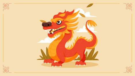 motion graphic of flat illustration for chinese new year festival