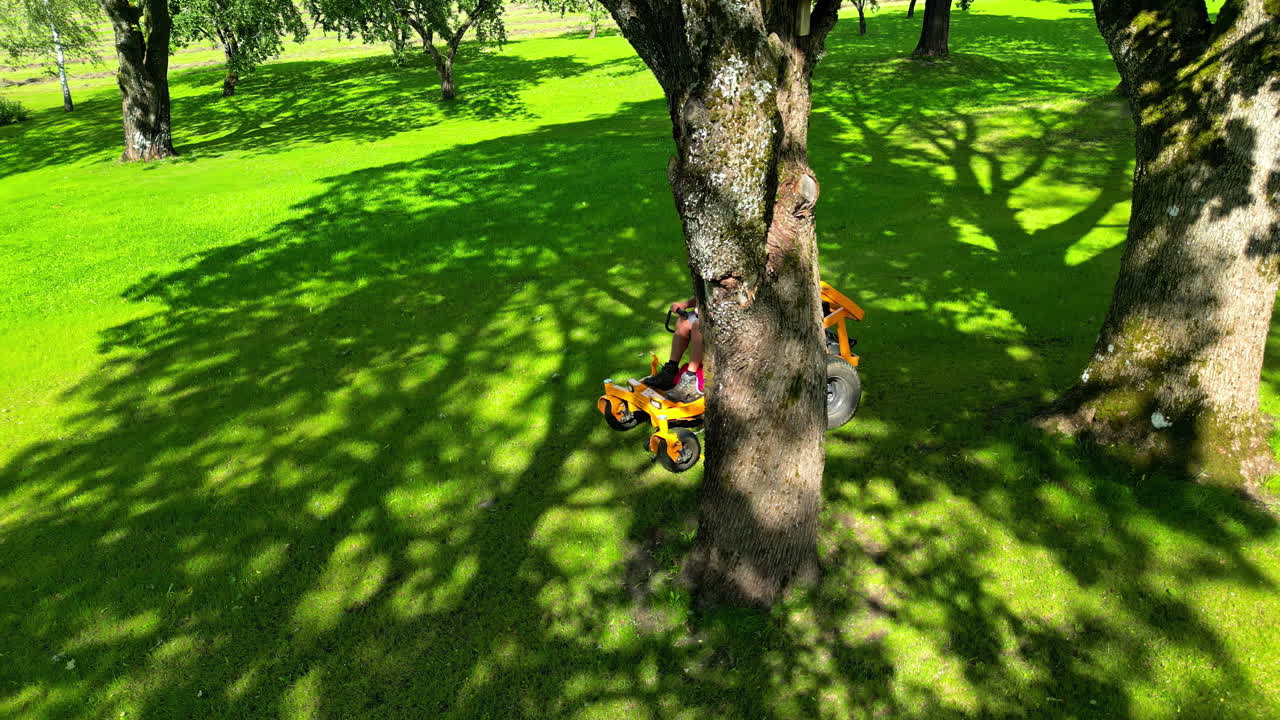 Grass cutting lawn mower grassy field maintenance gardener lawn mower tractor