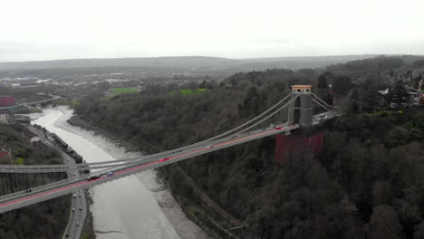 clifton suspension bridge from the air (drone view)