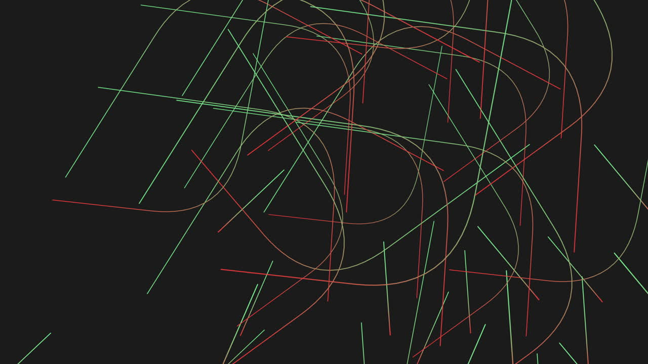 검은색 배경에 여러 색의 추상적인 대각선 패턴