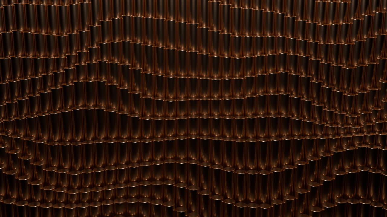 Dynamic Waving Pattern of Metallic Bronze Cylinders