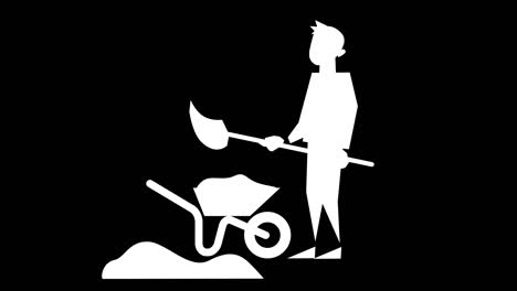 worker shovelling