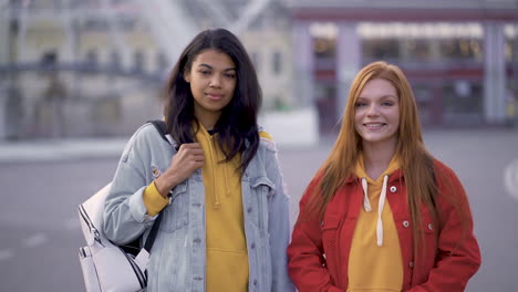 multi ethnic happy female friends