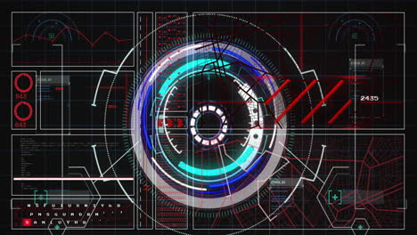 Animación-Del-Procesamiento-De-Datos-Digitales-Sobre-Fondo-Negro