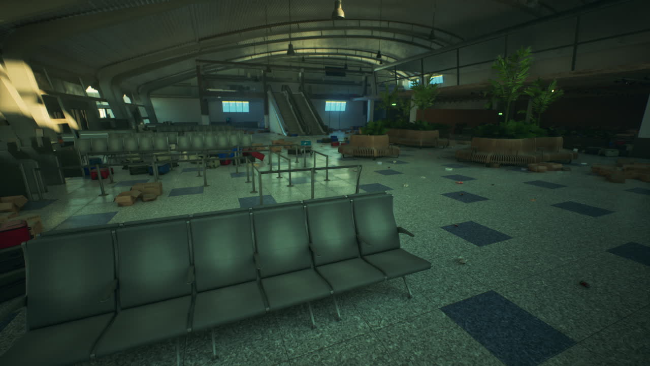 Empty airport terminal