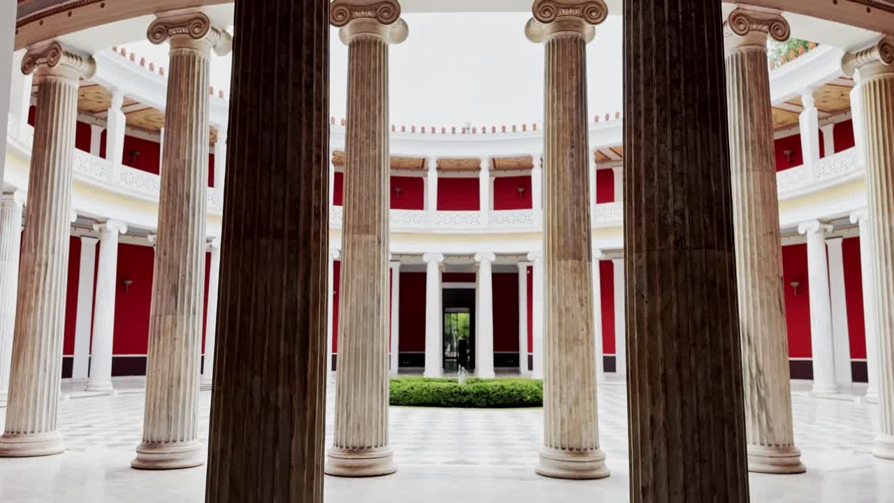 Panoramic View of Zappeion Hall's Circular Inner Courtyard