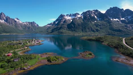 imágenes aéreas de la hermosa naturaleza de noruega.