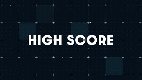 animation of high score text in white, over white grid and cursors on black background