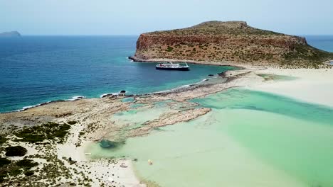 crete, greece - boat in beautiful balos lagoon