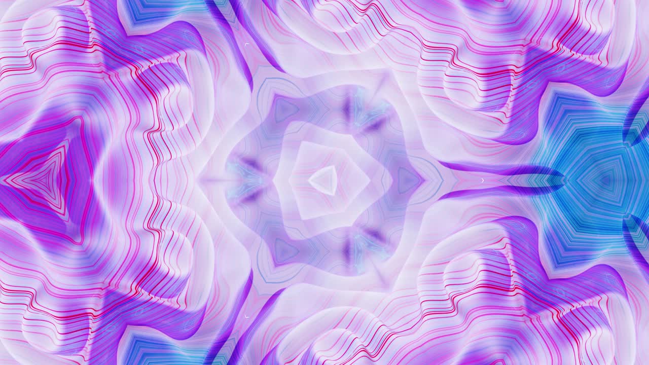 3d elegante abstracto en bucle bg como patrón simétrico ondulado como estructura caleidoscópica con ondas, vidrio líquido multicolor con hermosos colores de gradiente. 4k animado fluido colorido de moda