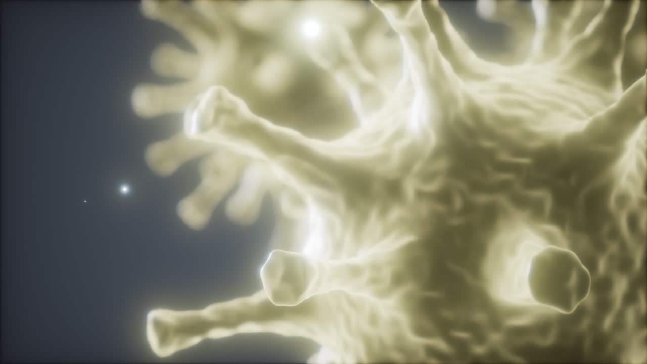 bacterias virus o gérmenes células de microorganismos bajo microscopio con profundidad