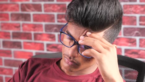 young man with headache