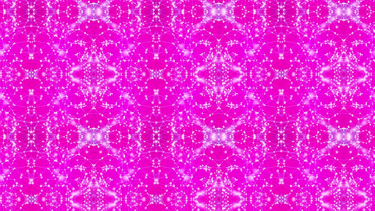 Caleidoscopio di particelle. Bagliore di particelle. Grafica in movimento 4K