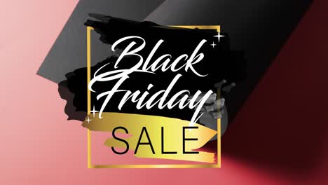 Animation-Des-Black-Friday-Sale-Textes-über-Aufgerolltem-Schwarzem-Papier-Auf-Rotem-Hintergrund